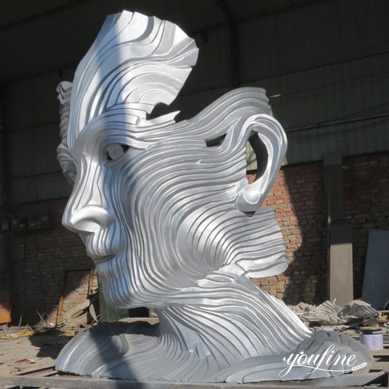 Metal Face Sculpture Modern Abstract Art Decor Manufacturer CSS-05 - Garden Metal Sculpture - 12