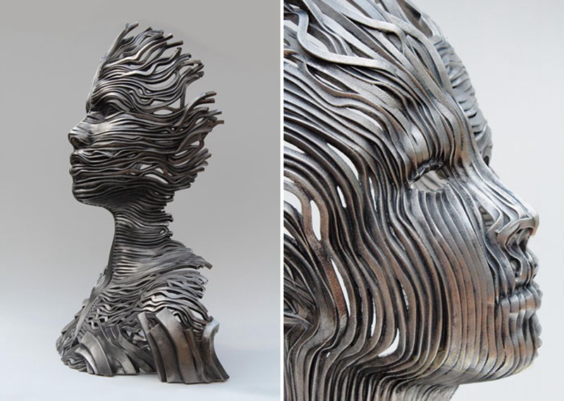 Metal Face Sculpture Modern Abstract Art Decor Manufacturer CSS-05 - Garden Metal Sculpture - 4