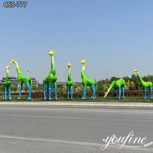Metal Giraffe Yard Art Geometric Design Sculpture for Sale CSS-777
