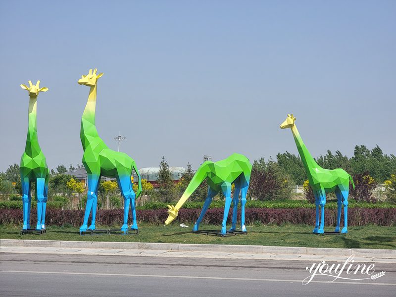 Metal giraffe statue-YouFine Sculpture (2)