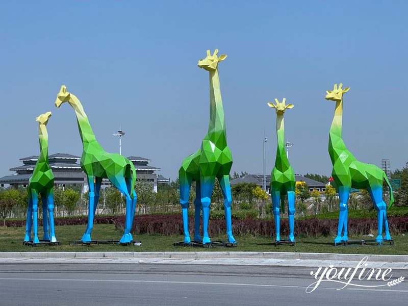 Metal giraffe statue-YouFine Sculpture (3)
