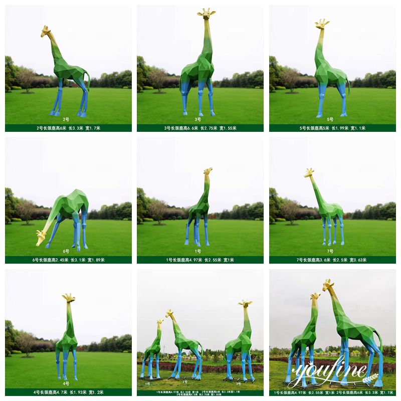 Metal giraffe statue-YouFine Sculpture (3)