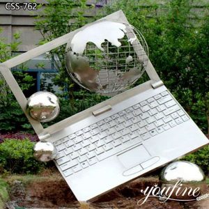 Modern Metal Sculpture Stainless Steel Laptop Design for Sale CSS-762