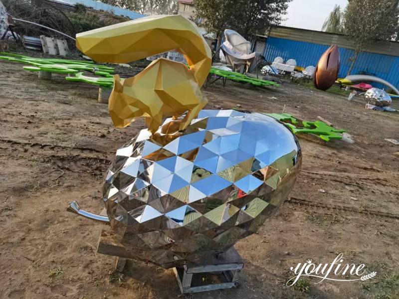 Modern Stainless Steel Sculpture Large Pine Nuts Design for Sale CSS-757 - Garden Metal Sculpture - 1