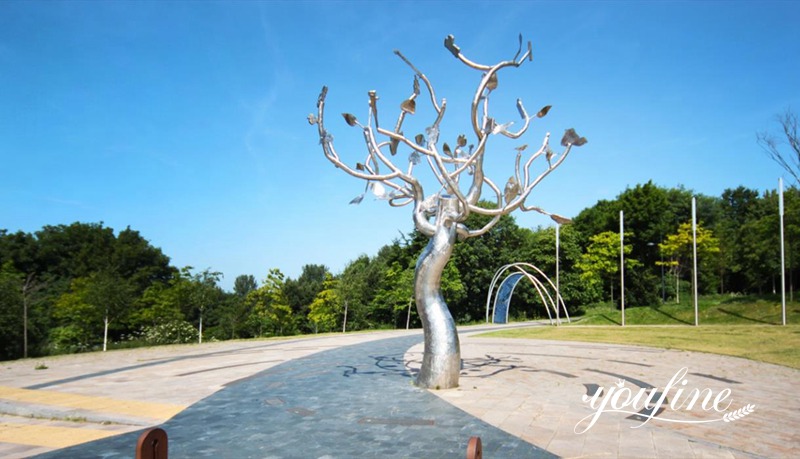 stainless steel tree sculpture