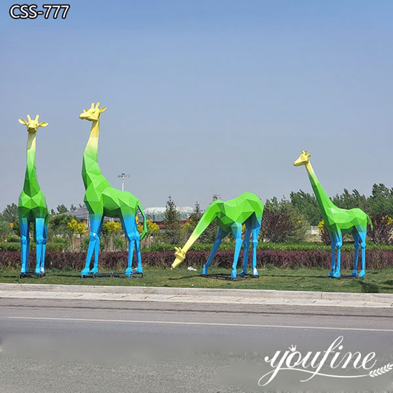 metal giraffe yard art-YouFine Sculpture
