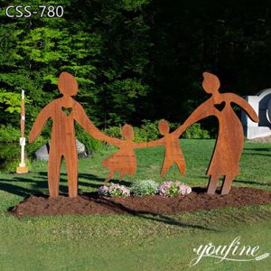 Abstract Figure Sculpture Corten Steel Outdoor Decor for Sale CSS-780