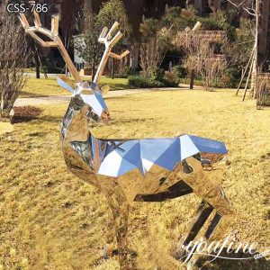 Life Size Outdoor Deer Statues Abstract Geometric Art Design for Sale CSS-786