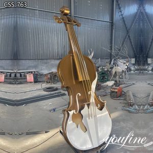 Violin Sculpture Painted Stainless Steel Art Decor Factory Supply CSS-763