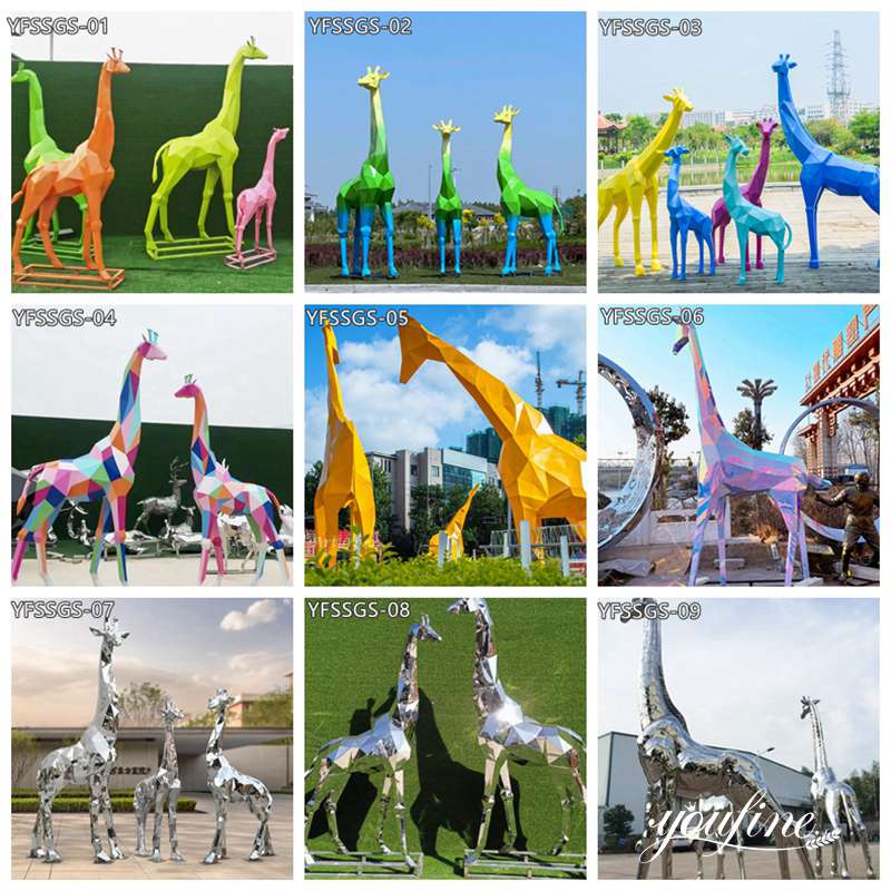 Metal Garden Giraffe Sculpture Modern Decor Manufacturer CSS-789 - Garden Metal Sculpture - 3