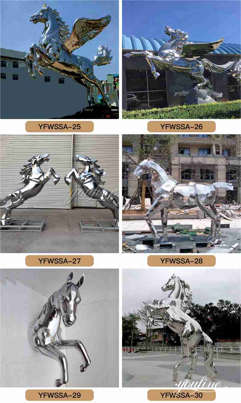 Modern Horse Sculpture Multi-line Segment Design for Sale CSS-778 - Center Square - 3