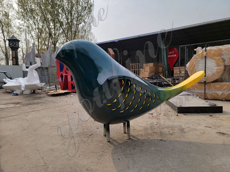 stainless steel sculpture of a modern abstract bird design Factory photo (3)