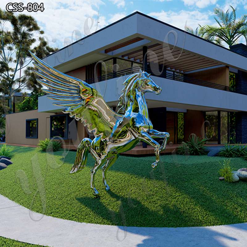 Flying Horse Statue Stainless Steel Outdoor Decor Manufacturer CSS-804