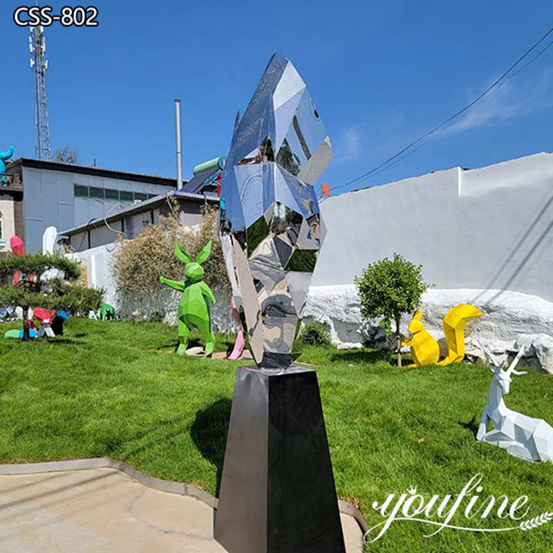 Geometric Horse Sculpture Modern Stainless Steel Decor Manufacturer CSS-802 - Garden Metal Sculpture - 3