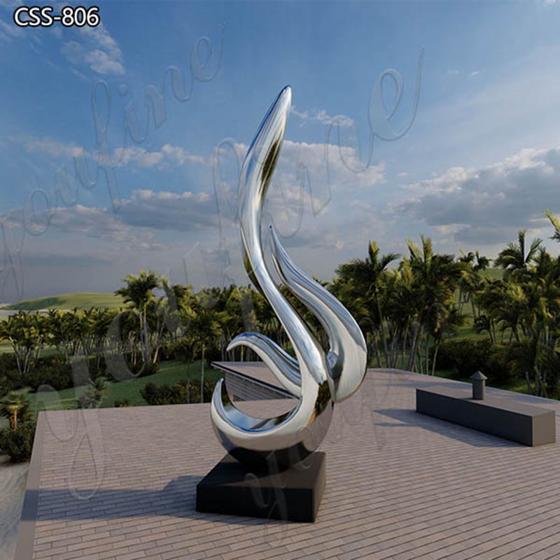 Large Abstract Sculpture Polished Stainless Steel Decor for Sale CSS-806