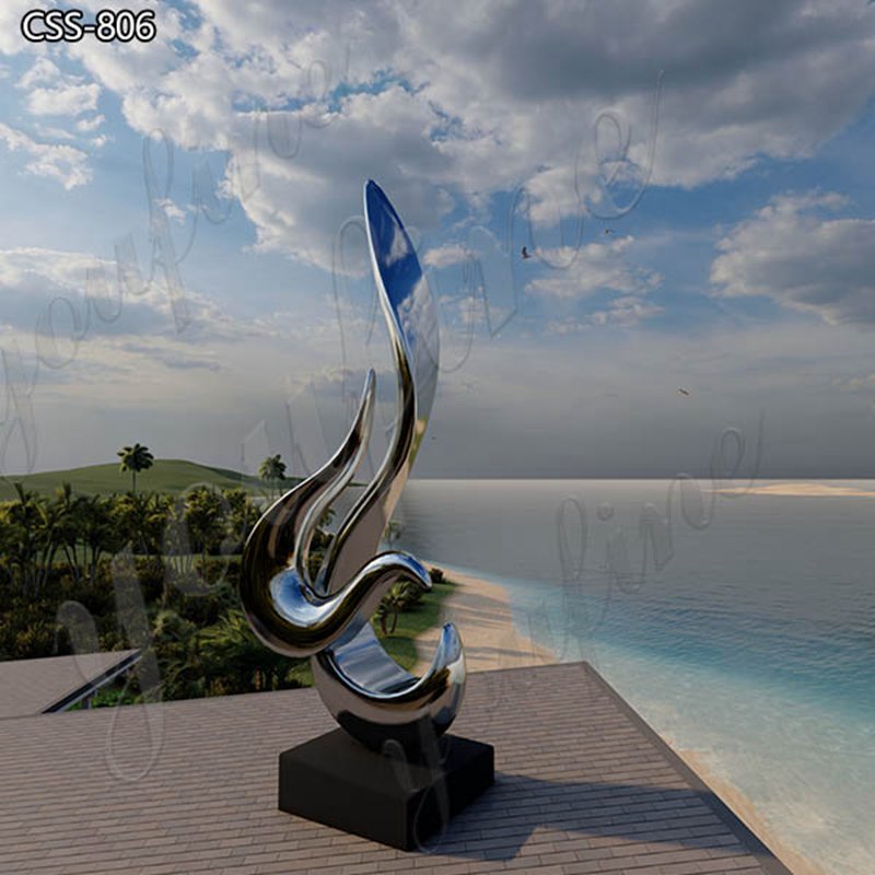 Large Abstract Sculpture Polished Stainless Steel Decor for Sale CSS-806