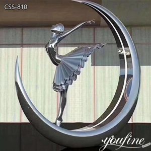 Modern Stainless Steel Dancing Girl Sculpture for Sale CSS-810