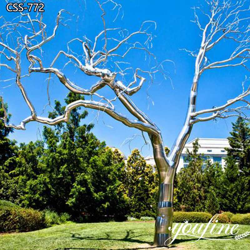 Stainless Steel Tree Sculpture Modern Outdoor Decor Supplier CSS-772 (2)