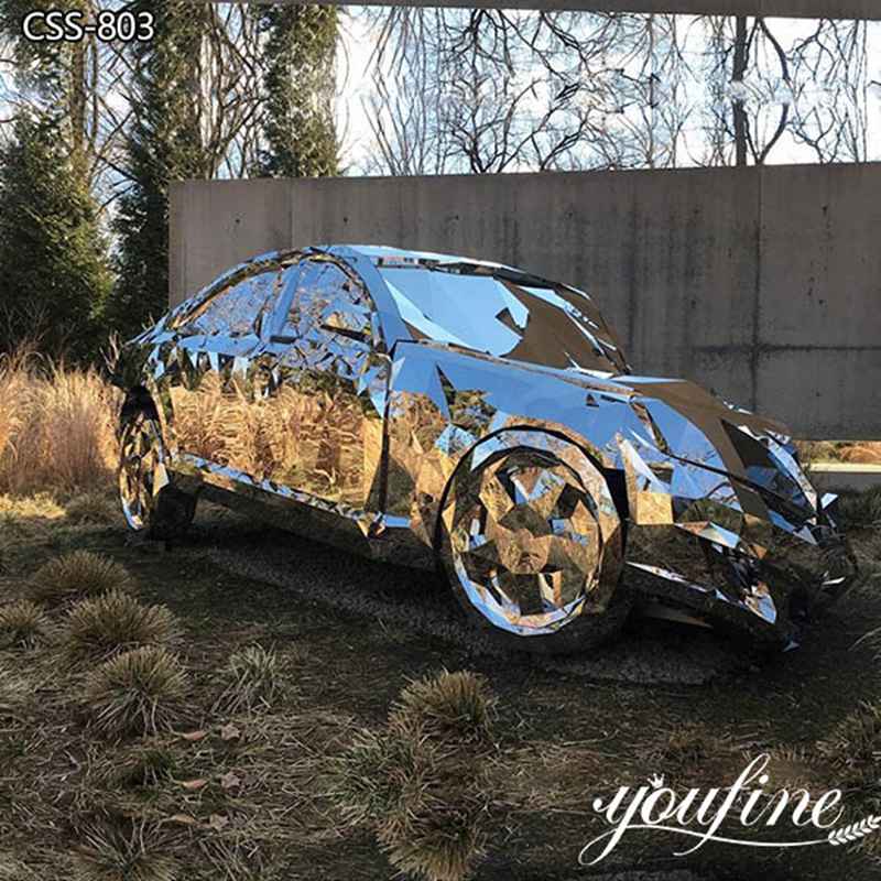 Wreck Sculpture Modern Stainless Steel Car Design for Sale CSS-803 - Garden Metal Sculpture - 3