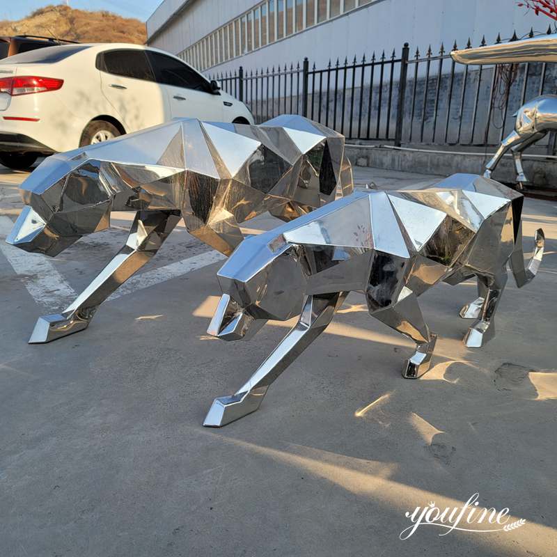 geometric panther statue - YouFine Sculpture