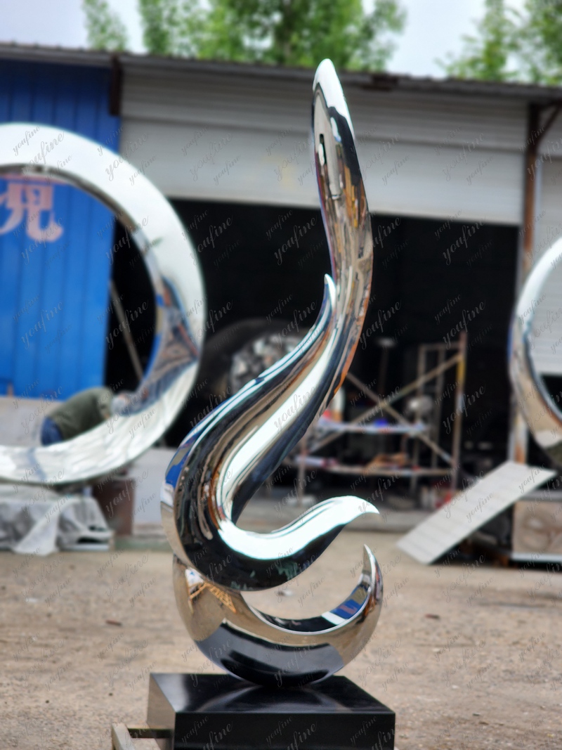 Modern Abstract Sculpture Polished Stainless Steel Decor for Sale CSS-806 - Garden Metal Sculpture - 7