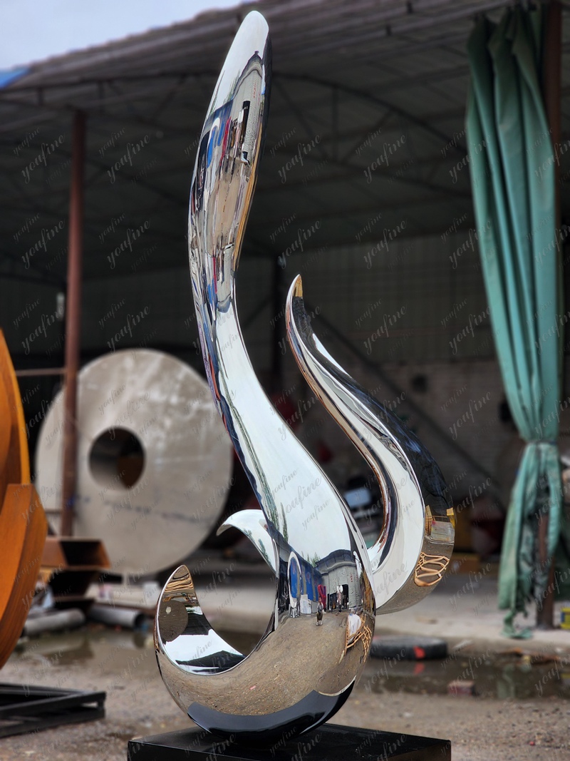 Modern Abstract Sculpture Polished Stainless Steel Decor for Sale CSS-806 - Garden Metal Sculpture - 8