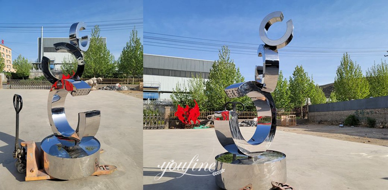 metal 3'C' sculpture fountains - YouFine Sculpture