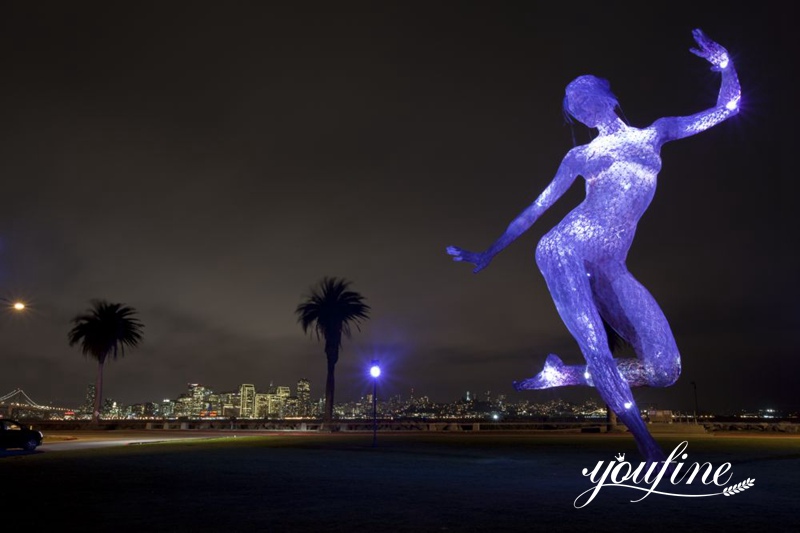 Public Art Metal Bliss Dance Statue Light Decor for Sale CSS-822 - Garden Metal Sculpture - 7