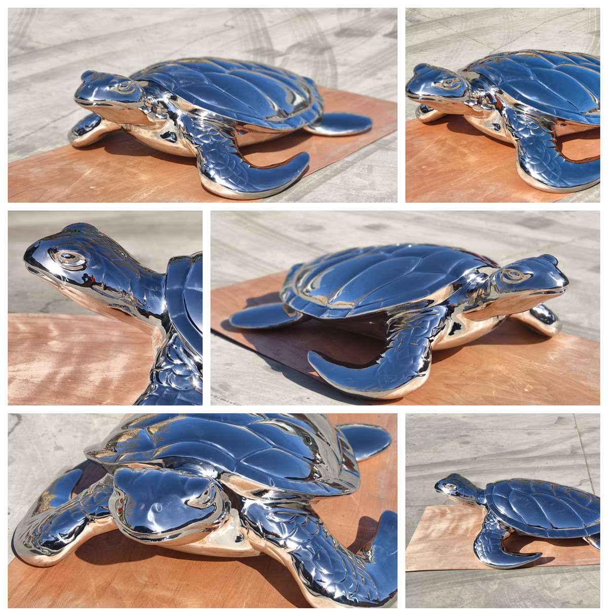 High Polished Modern Metal Outdoor Turtle Sculpture - Garden Metal Sculpture - 5 Modern stainless steel Outdoor Turtle Sculpture in factory
