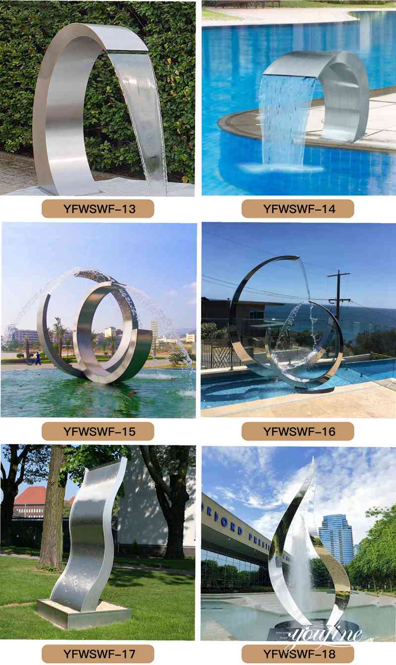 Stainless Steel Fountain Modern Water Feature for Sale CSS-795 - Abstract Water Sculpture - 6