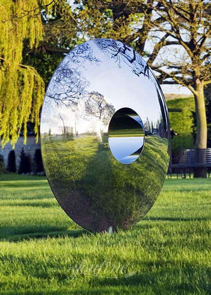 sky mirror bright eye stainless steel modern sculpture