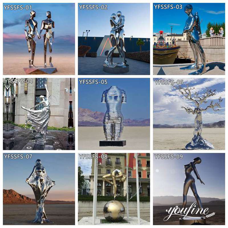 Modern Stainless Steel Dancing Girl Sculpture for Sale CSS-810 - Center Square - 4