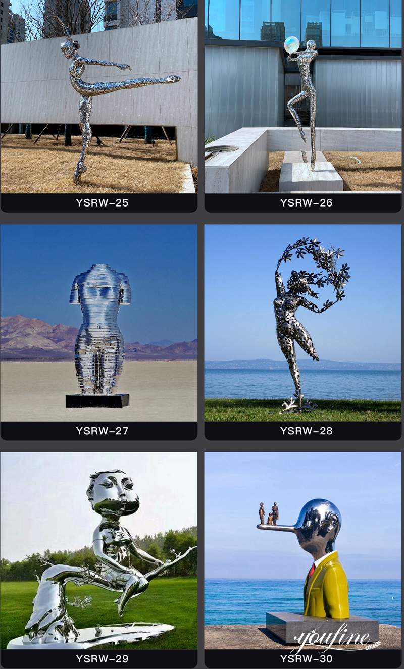 Modern Metal Man Statue High Polished Art Decor Manufacturer CSS-812 - Garden Metal Sculpture - 5