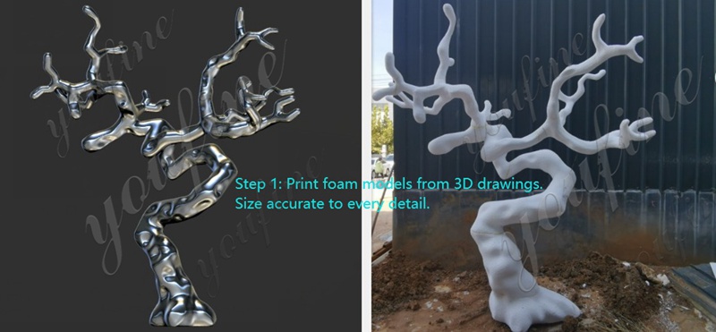step 1 the Process of Making a Stainless Steel Tree Sculpture