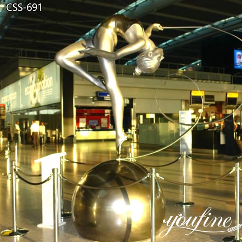 Gymnastics Sculpture Modern Stainless Steel Art Decor Supplier CSS-691 - Center Square - 2