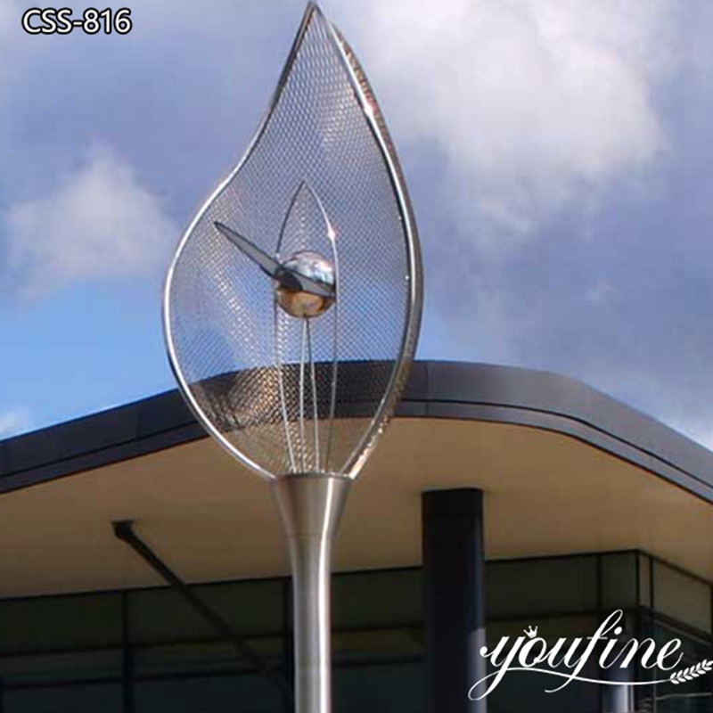 Large Modern Outdoor Clock Stainless Steel Sculpture for Sale CSS-816 - Garden Metal Sculpture - 3