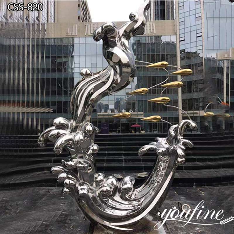 Stainless Steel Liquid Sculpture Modern Outdoor Decor for Sale CSS-820