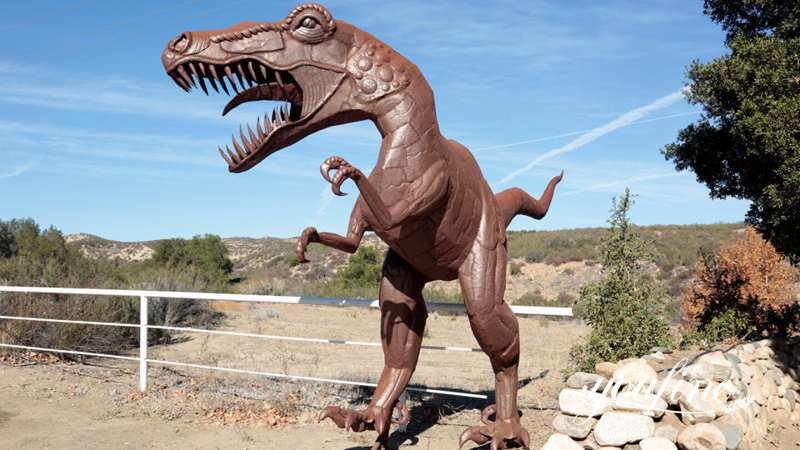 Metal Tyrannosaurus Rex Statue in Borrego Springs for Sale CSS-532 - Garden Metal Sculpture - 3