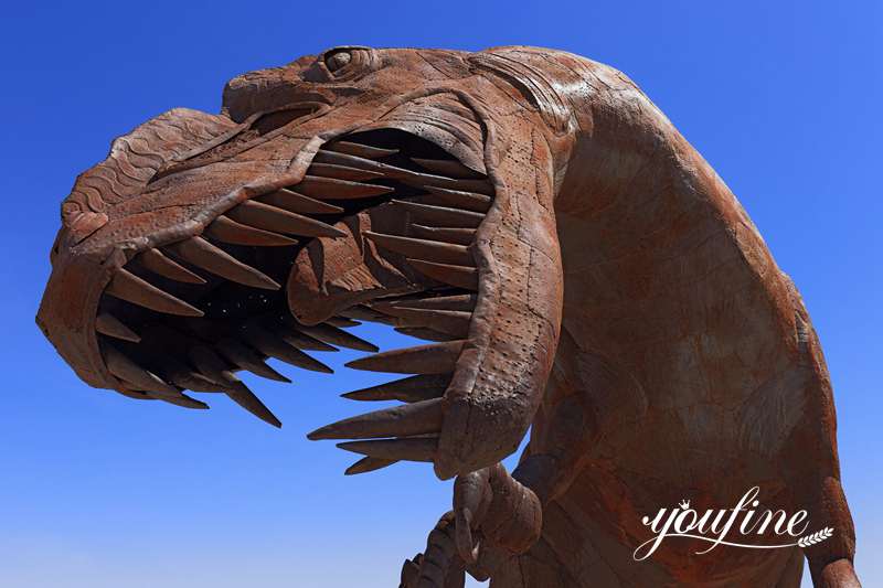 Metal Tyrannosaurus Rex Statue in Borrego Springs for Sale CSS-532 - Garden Metal Sculpture - 4