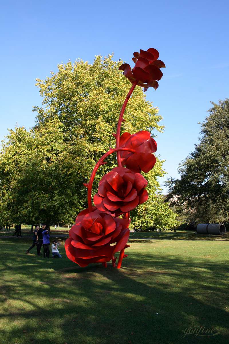 giant metal flower sculpture