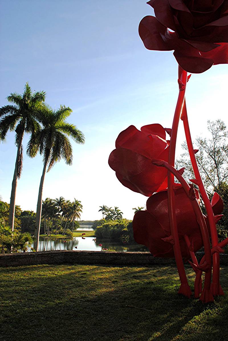 giant metal flower sculpture