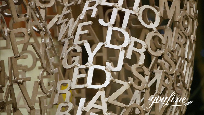 metal TEXT light sculpture - YouFine Sculpture (2)