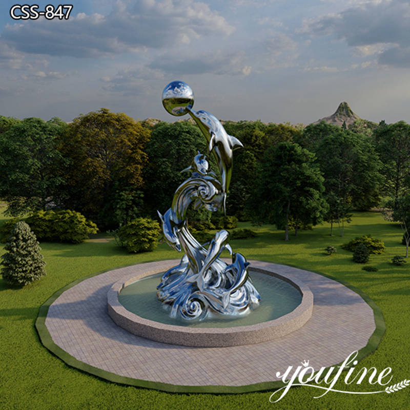 2022 Newly Design Metal Outdoor Dolphin Fountain for Pool CSS-847 (1)