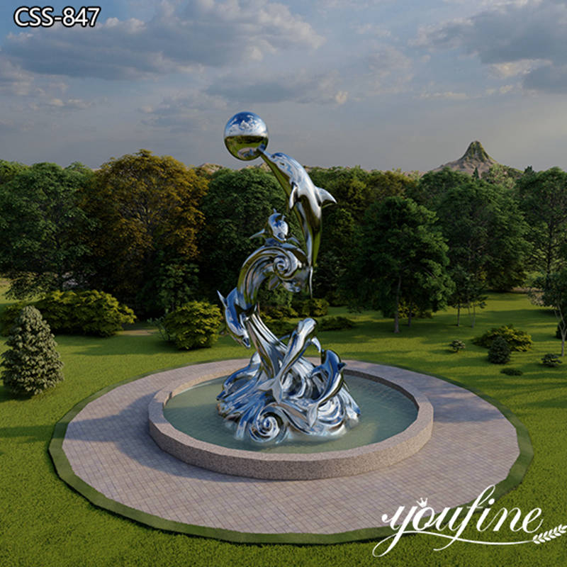 2022 Newly Design Metal Outdoor Dolphin Fountain for Pool CSS-847 - Large Metal Water Fountain - 2