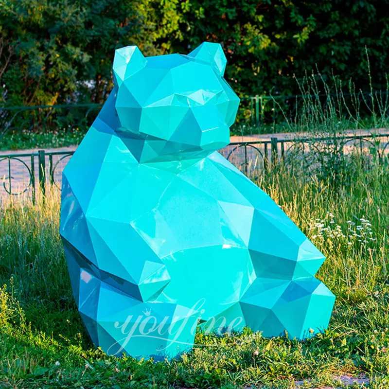 Geometric Blue Bear Sculpture Metal Garden Decor Supplier CSS-838 - Garden Metal Sculpture - 2