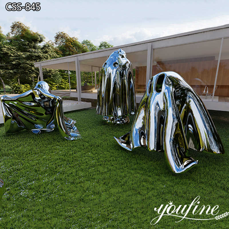 Cute Ghost Statue Polished Stainless Steel Decor for Sale CSS-845 - Garden Metal Sculpture - 3