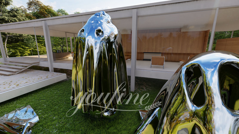Cute Ghost Statue Polished Stainless Steel Decor for Sale CSS-845 - Garden Metal Sculpture - 5