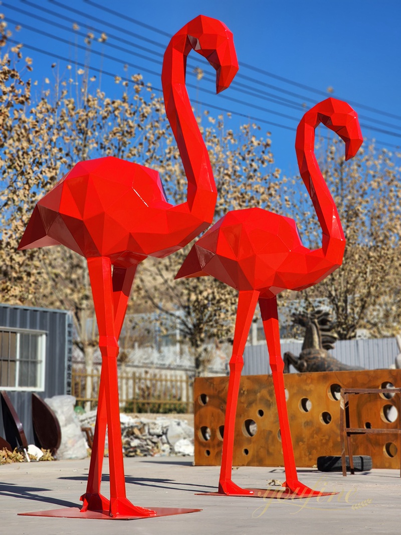 Metal Flamingo Sculpture Modern Geometric Decor for Sale CSS-839 - Garden Metal Sculpture - 8
