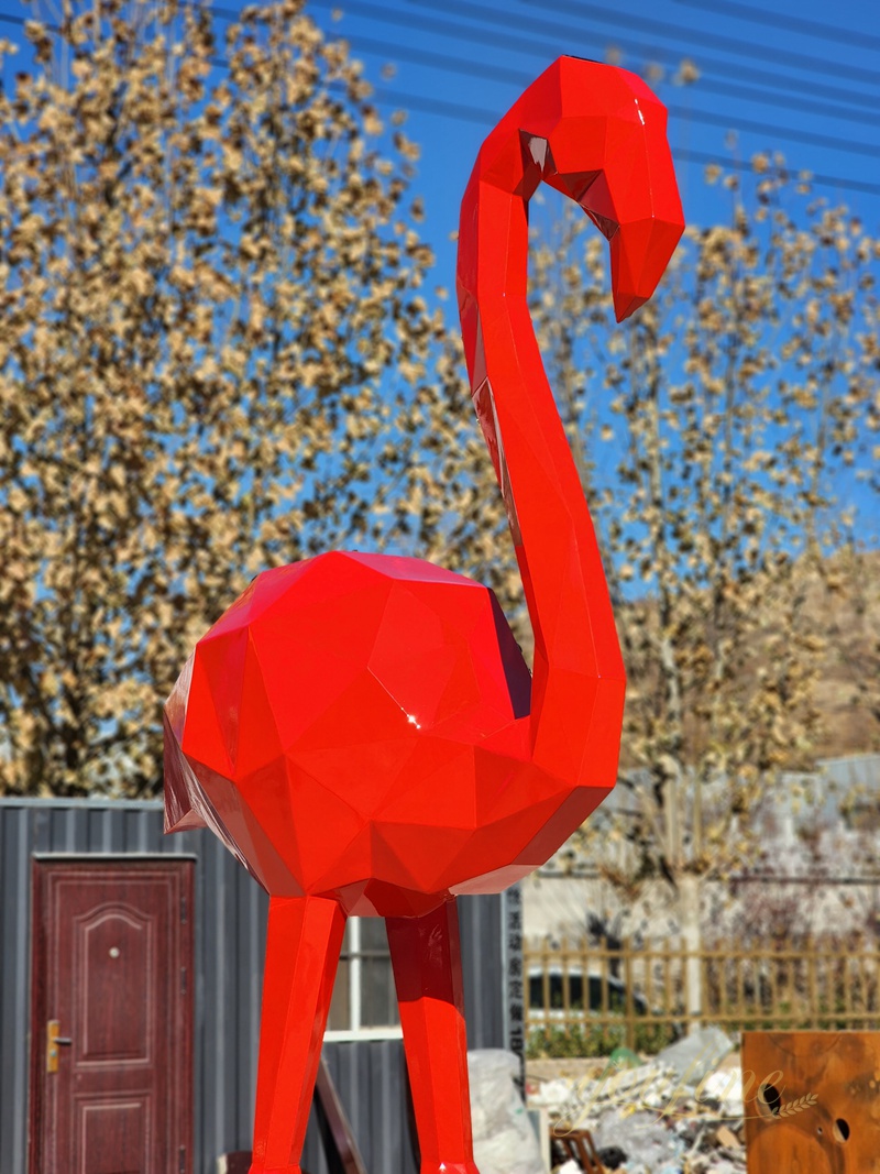 Metal Flamingo Sculpture Modern Geometric Decor for Sale CSS-839 - Garden Metal Sculpture - 10