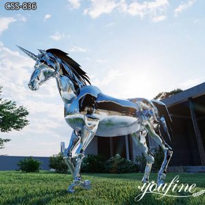Modern Outdoor Metal Unicorn Sculpture for Sale CSS-836